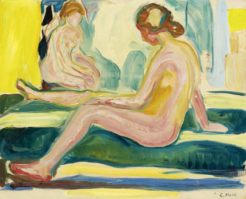 Sidende kvindelige nøgne - Edvard Munch
