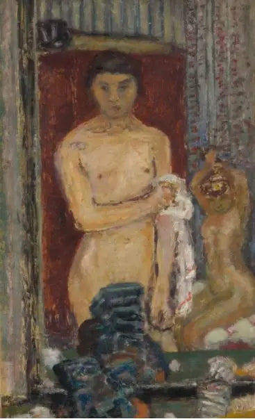 Nøgne der reflekteres i et spejl - Pierre Bonnard