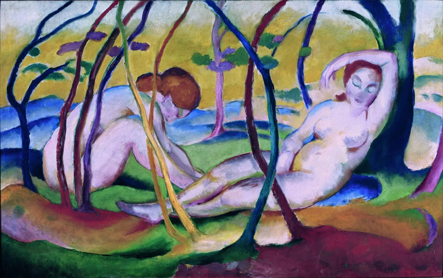 Nøgenheder under træerne - Franz Marc