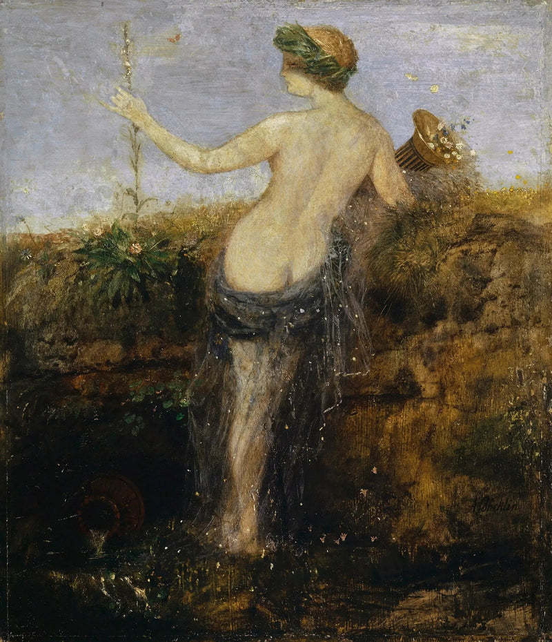 Nymfe ved overflodshornet - Arnold Bøcklin