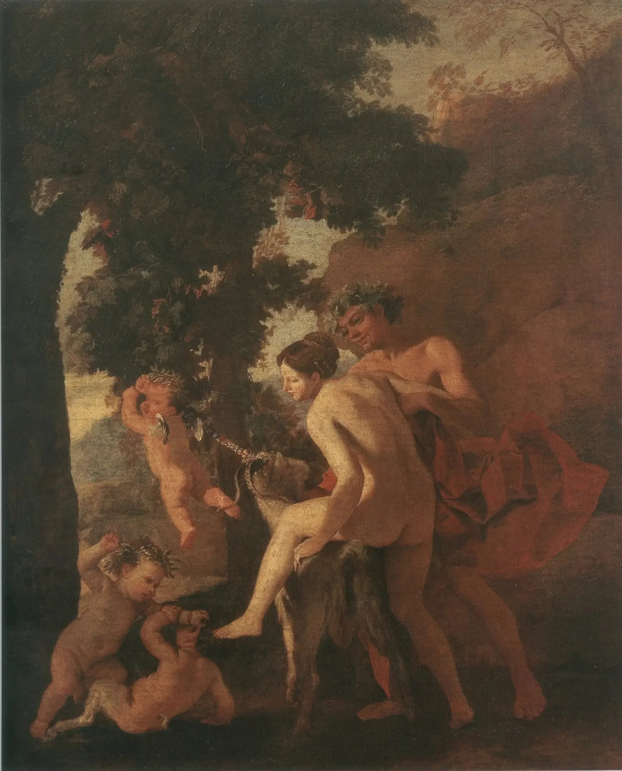 Nymfe ridende på en buk - Nicolas Poussin
