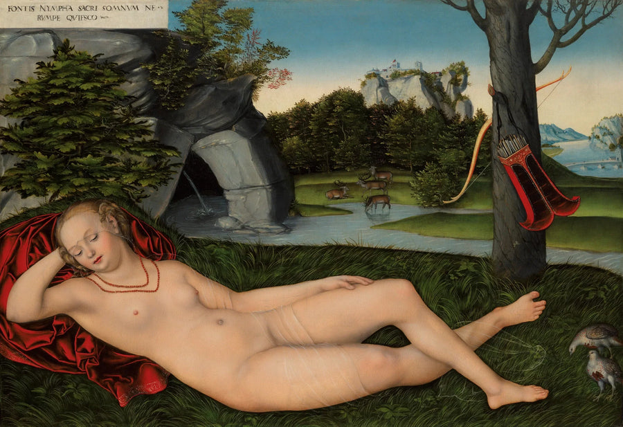 Vandnymfe liggende - Lucas Cranach den Ældre