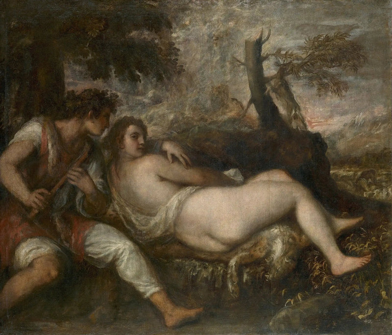 Nymfe og hyrde - Titian