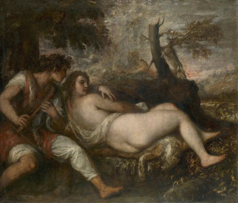 Nymfe og hyrde - Titian