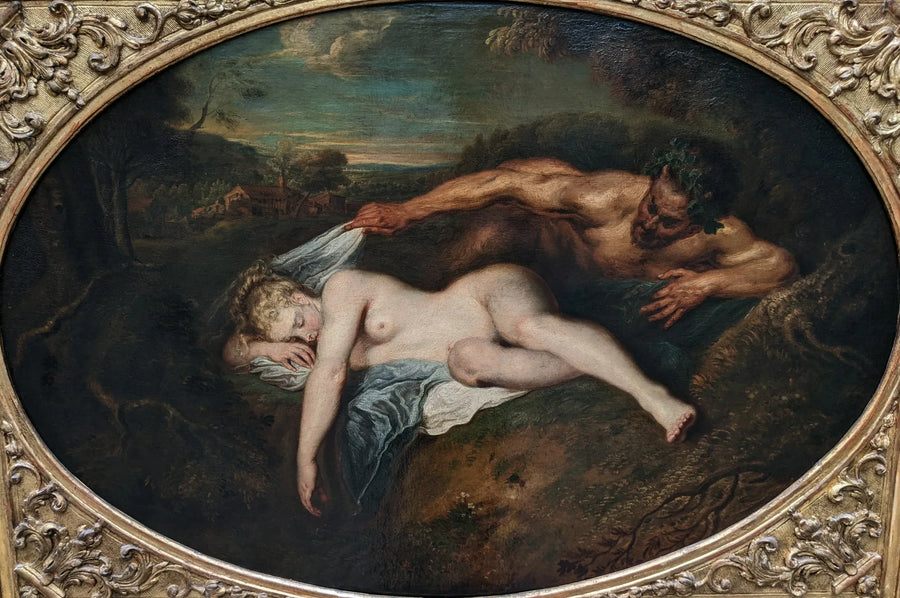 Nymfe og Satyr - Antoine Watteau