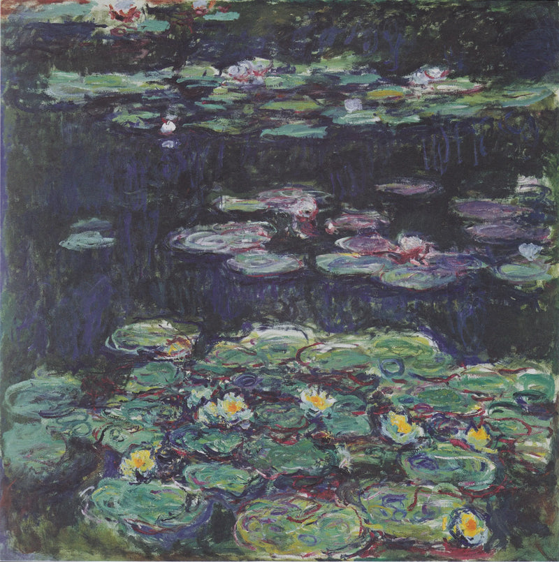 Hvide og gule nøkkeroser - Claude Monet