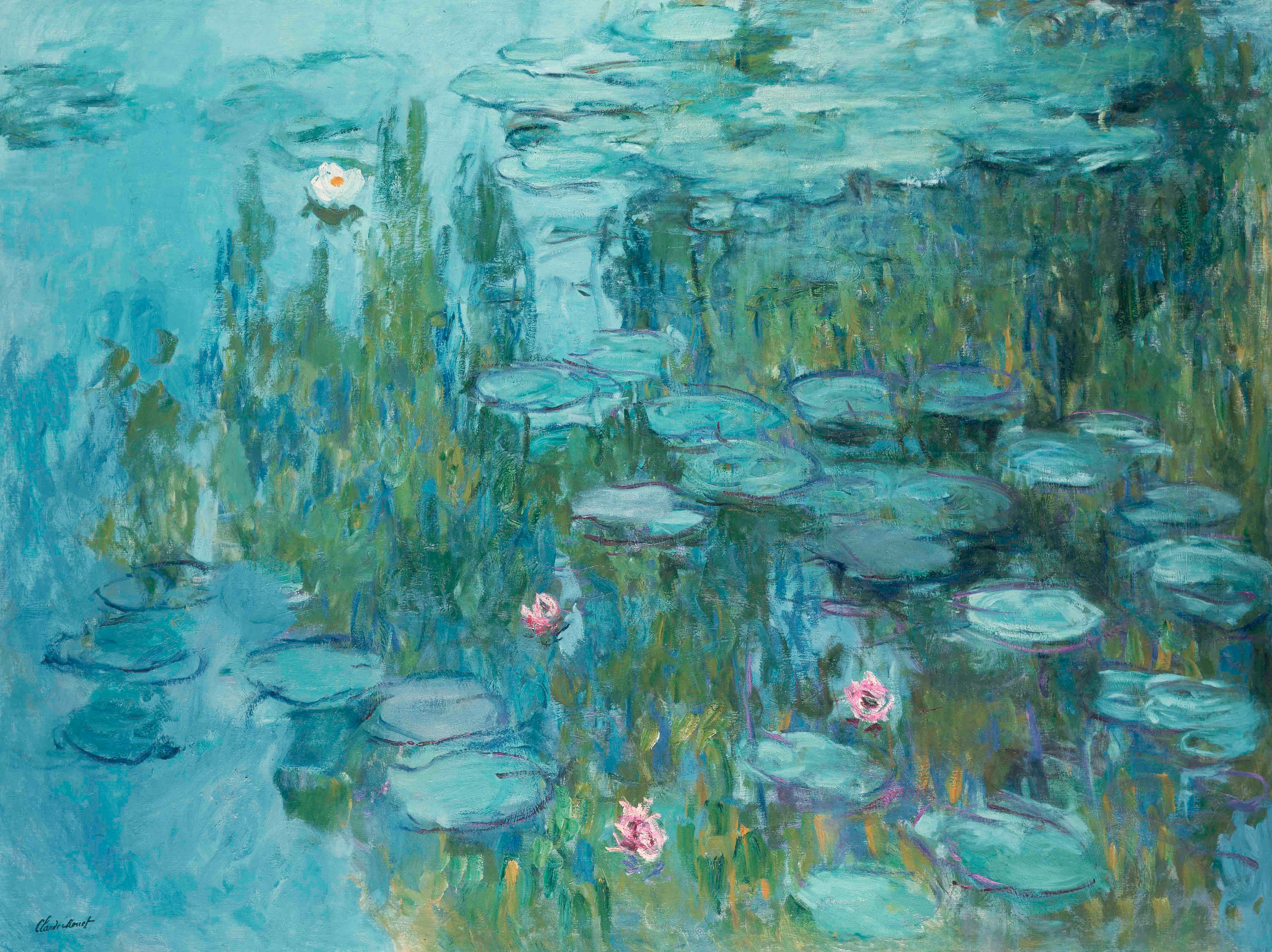 Reproduction du tableau « Nymphéas - Claude Monet » par Alpha Reproduction en peinture à l’huile