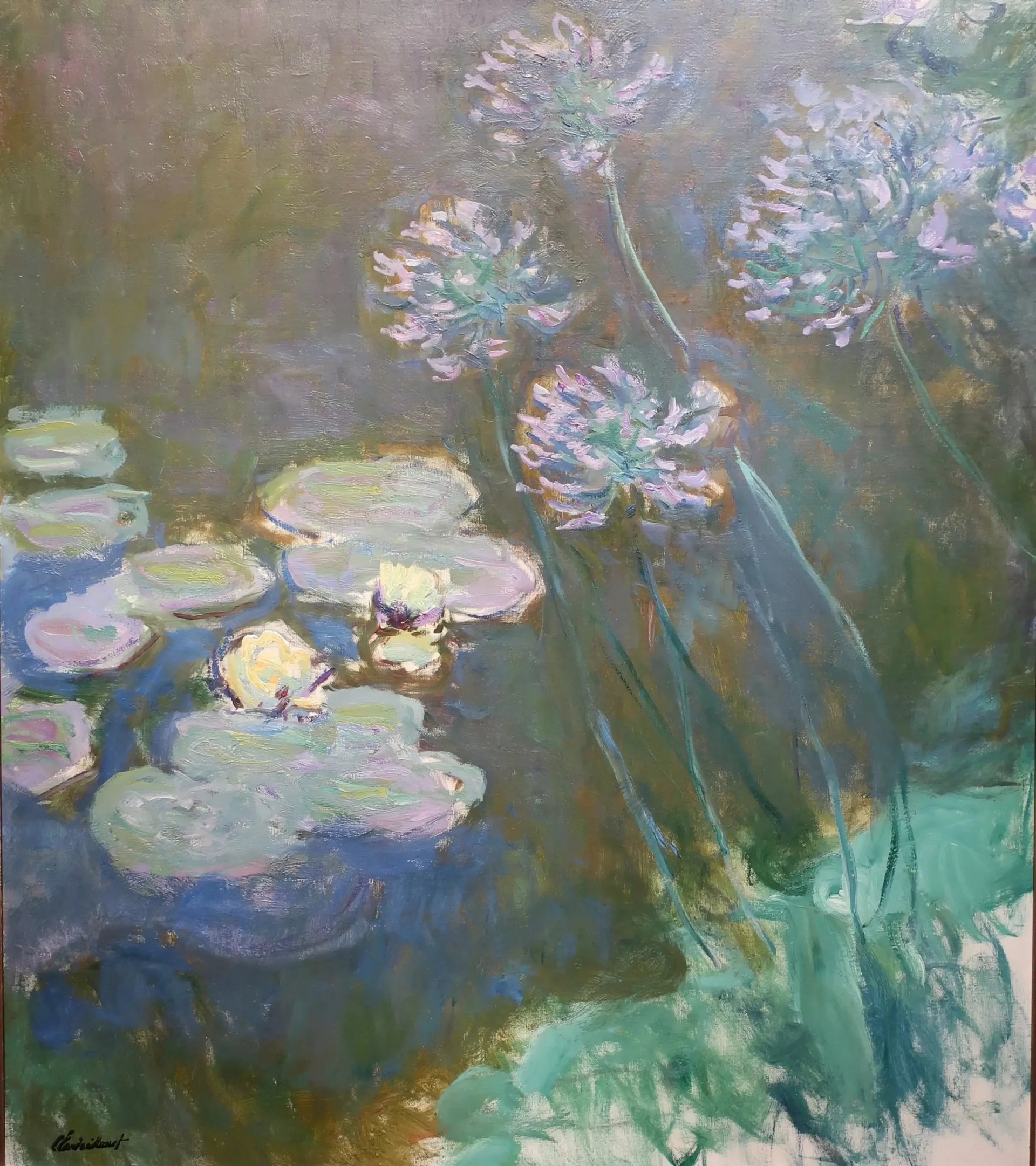 Nymphéas et Agapanthes - Claude Monet image 1 reproduction artisanale de tableau