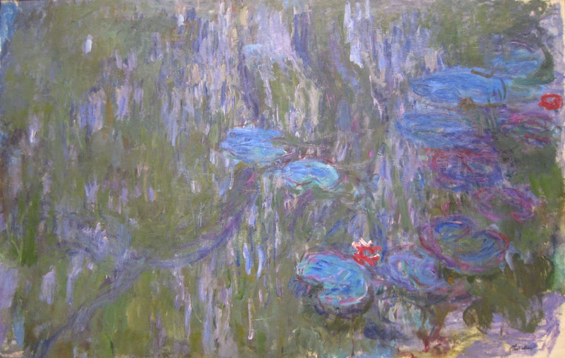 Åkanderne, spejlinger af hængende piletræer - Claude Monet