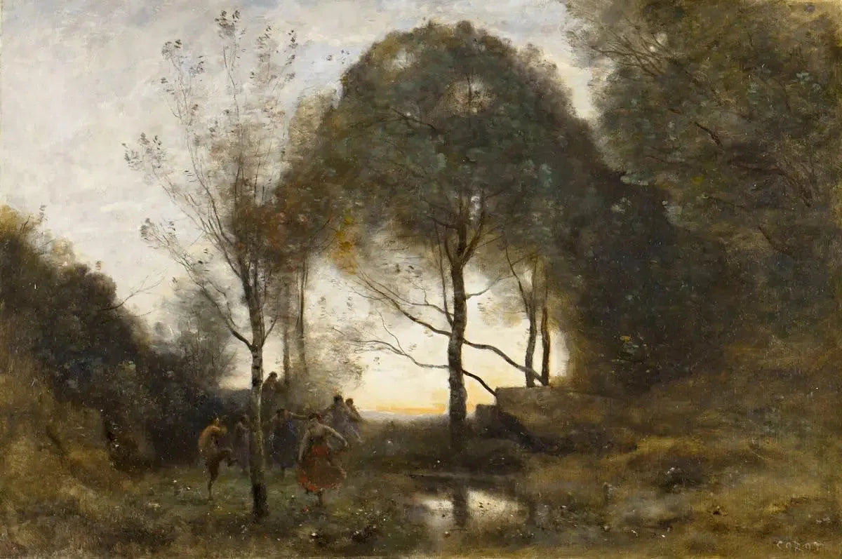 Nymphes et Faunes - Jean-Baptiste Camille Corot image 1 copie peinte à la main à l’huile