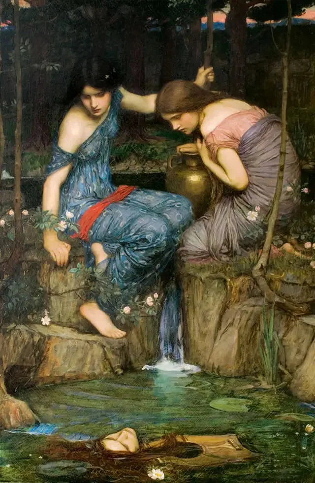 Nymfer finder Orfeus' hoved - John William Waterhouse
