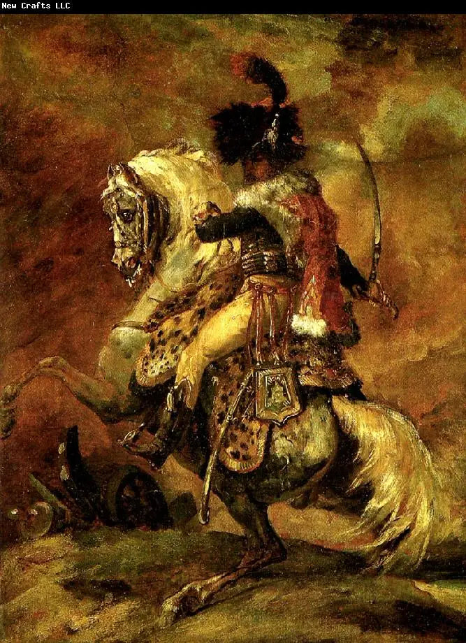 Officier for jagtheste fra den kejserlige garde, der charger - Théodore Géricault