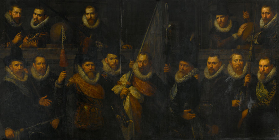 Officiers et autres tireurs du district III d'Amsterdam dirigés par le capitaine Jacob Gerritsz Hoyngh et le lieutenant Nanningh Florisz Cloeck - Paulus Moreelse