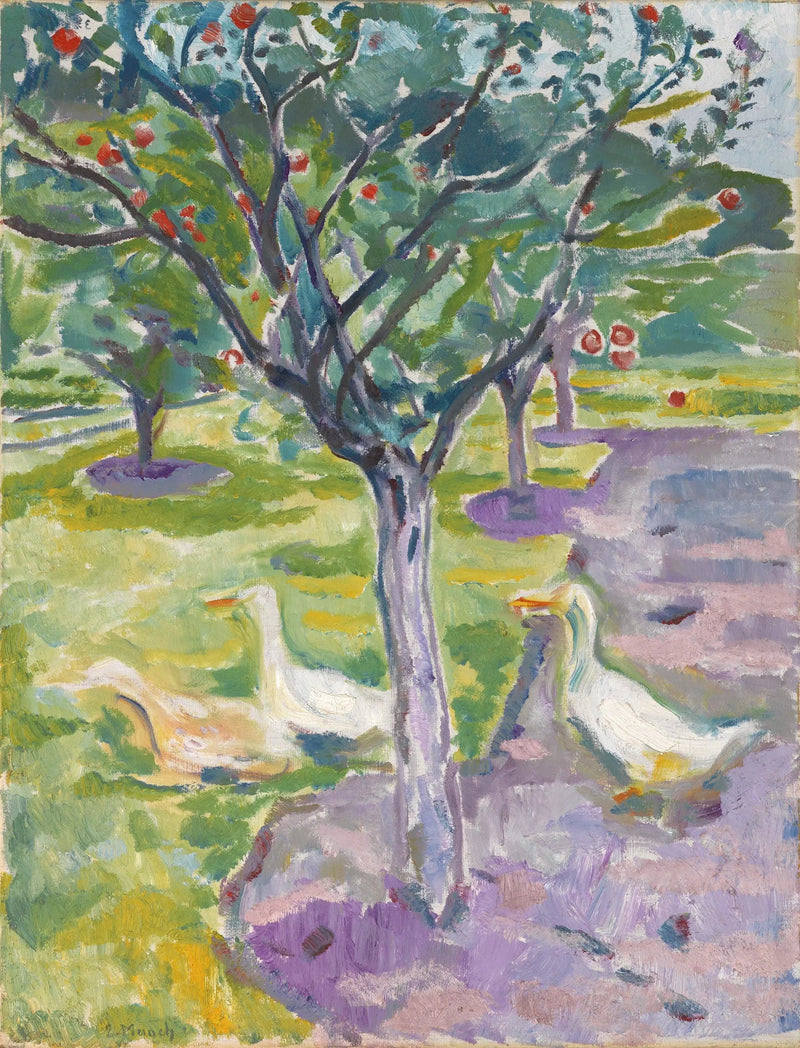 Gæs i haven - Edvard Munch