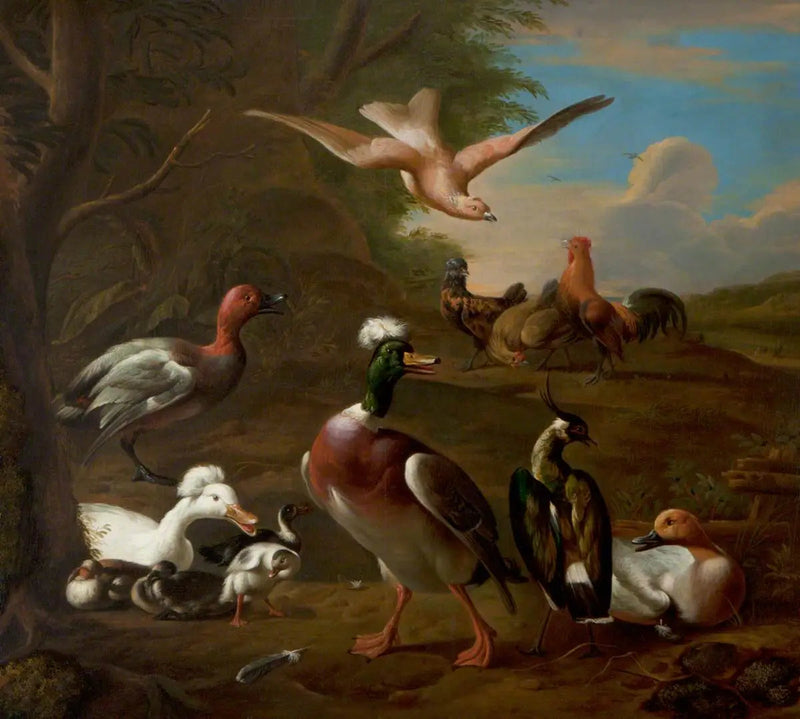 Fugle i et landskab - Melchior de Hondecoeter