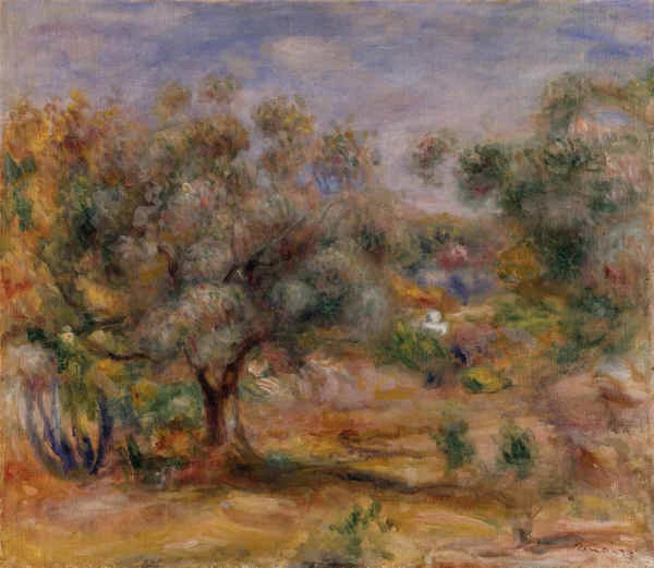 Oliventræer i Collettes' have - Pierre-Auguste Renoir