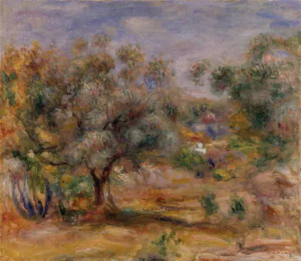 Oliventræer i Collettes' have - Pierre-Auguste Renoir