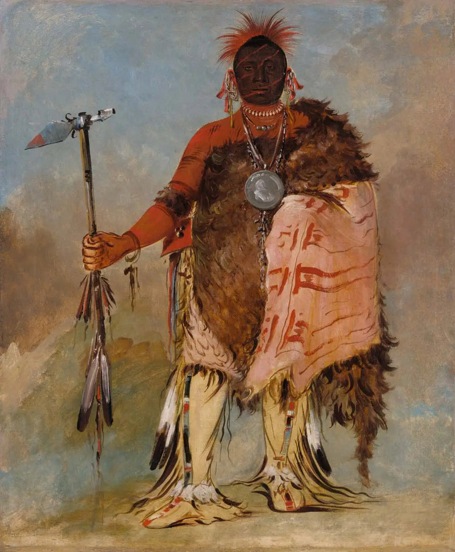 Om-pah-tón-ga, Big Elk, en berømt kriger - George Catlin