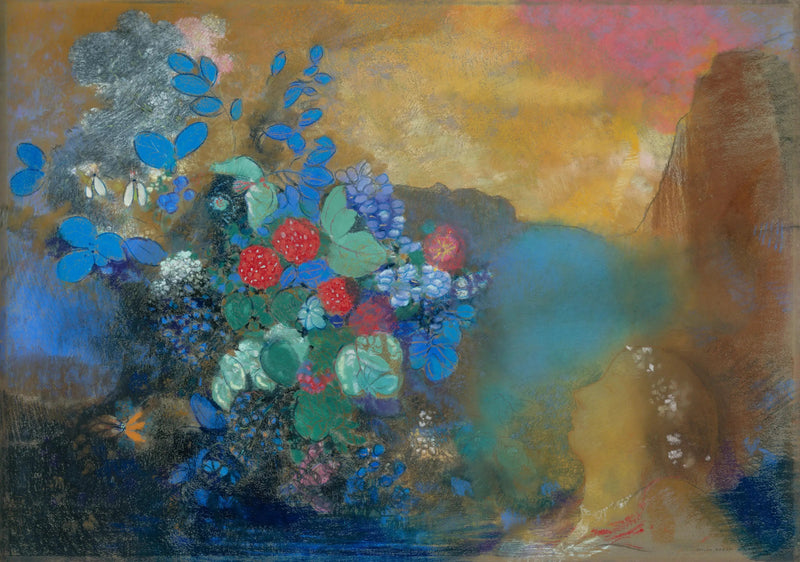 Ophélie blandt blomsterne - Odilon Redon