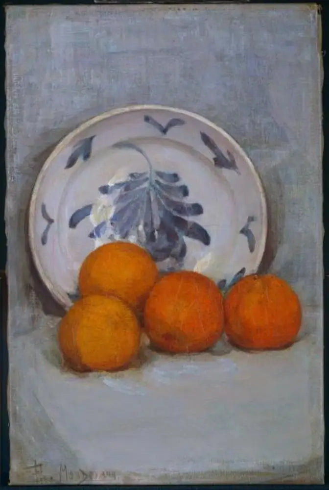 Appels og dekoreret tallerken - Piet Mondrian