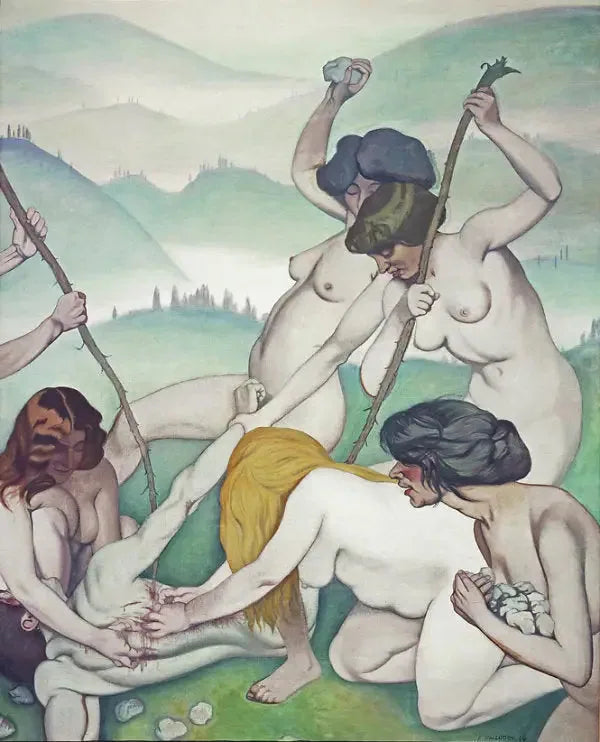 Orfeus flået af Ménades - Félix Vallotton
