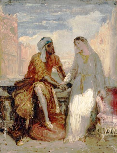 Othello og Desdemona i Venedig - Théodore Chassériau