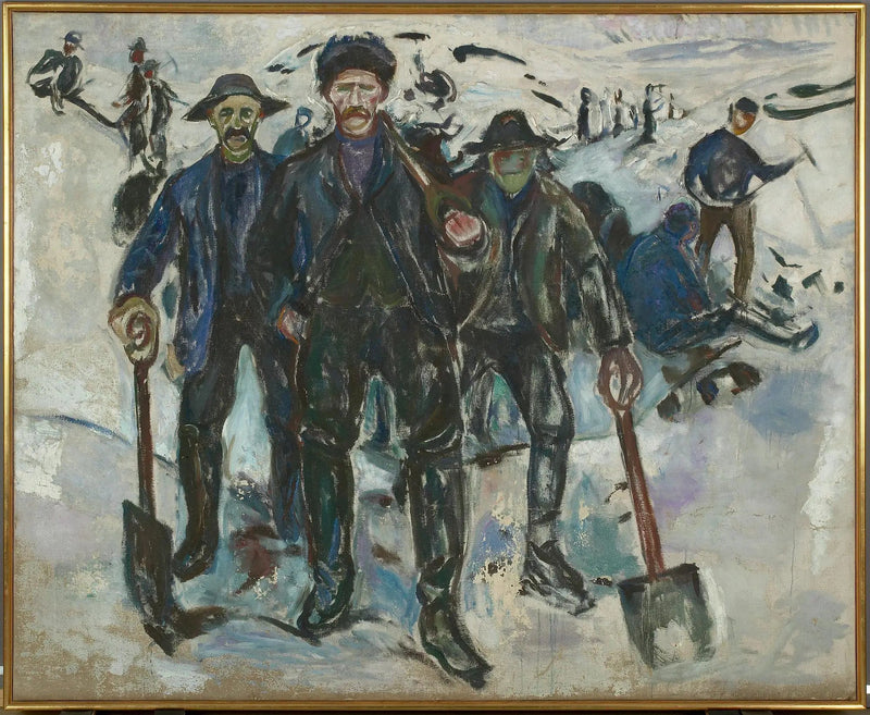 Arbejdere i sneen - Edvard Munch