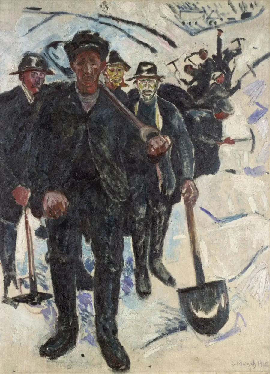 Arbejdere i sneen - Edvard Munch
