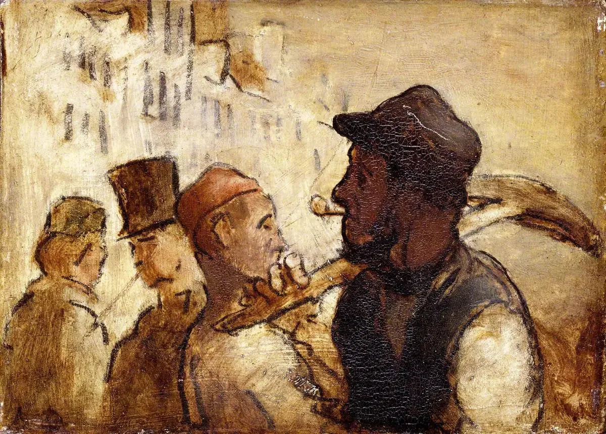 Ouvriers dans la rue - Honoré Daumier image 1 reproduction artisanale de tableau