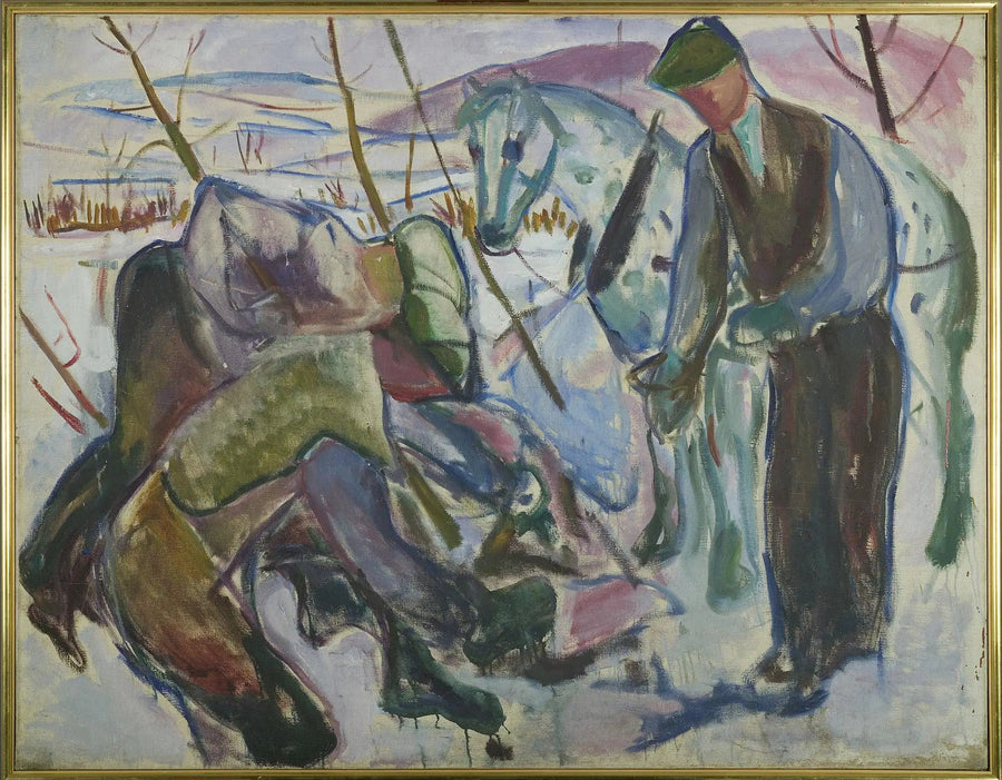 Arbejdere og Hest - Edvard Munch