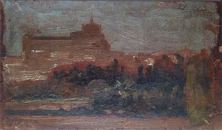 Palais de Madrid - verso de l'œuvre P491 - Eliseu Visconti image 1 reproduction de peinture à l’huile