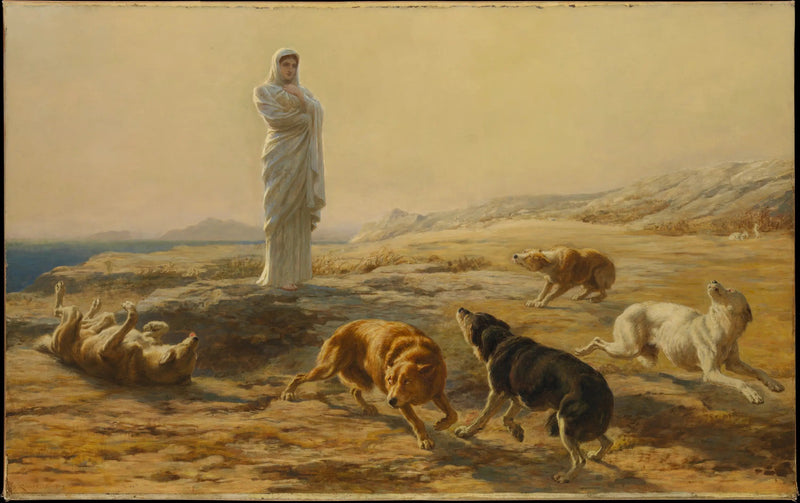 Pallas Athéna og hyrdehundene - Briton Rivière