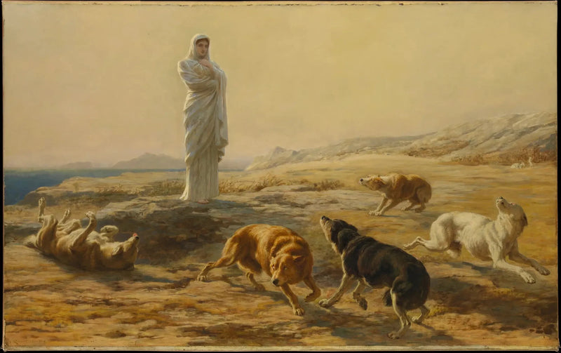Pallas Athéna og hyrdehundene - Briton Rivière