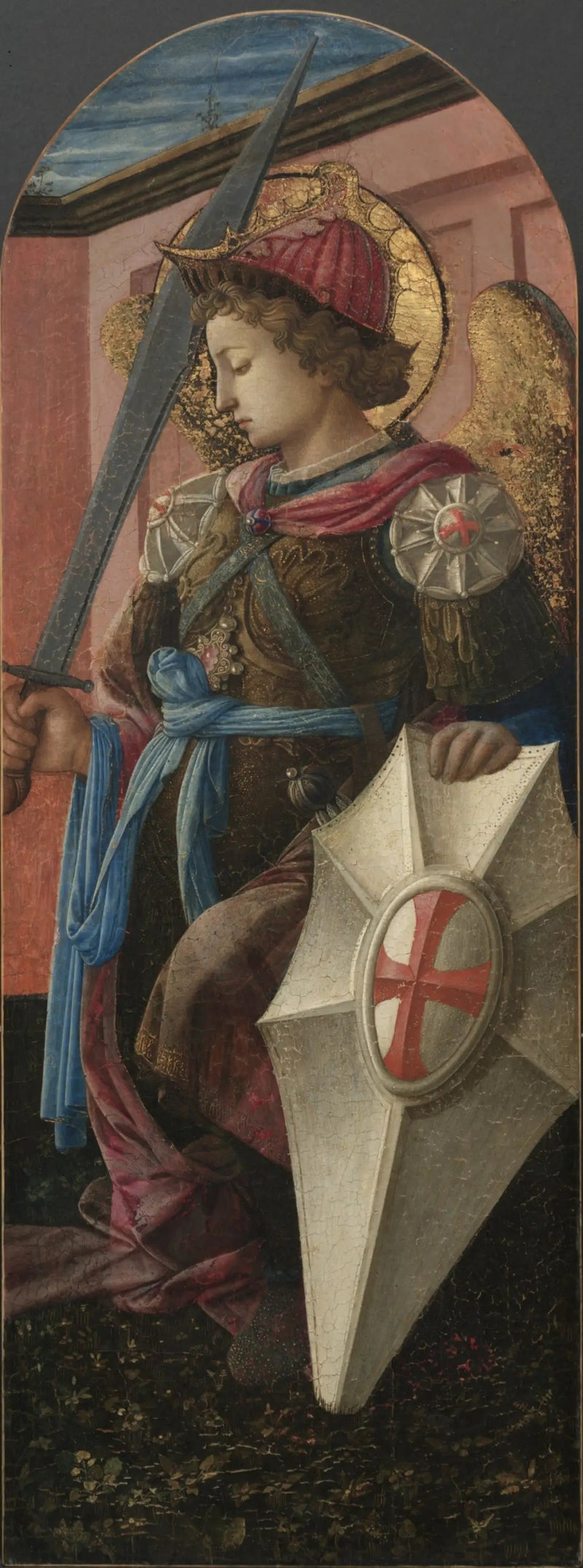 Panel fra et triptyk: Arkangelen Michael - Fra Filippo Lippi