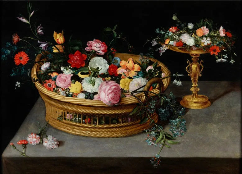 Panier avec des fleurs et une tasse - Jan Brueghel le Jeune