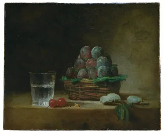 Figenkorg, vandglas, kirsebær - Jean Siméon Chardin