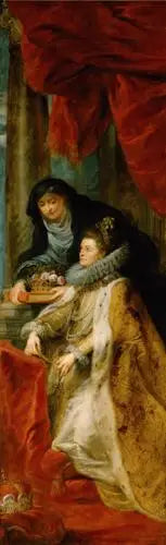Højre panel af Ildefonses altertavle (Isabelle med Elisabeth af Ungarn) - Peter Paul Rubens