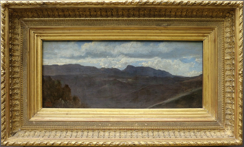 Panorama af den romerske landsby. Prenestini-bjergene set fra Olevano - Jean-Baptiste Camille Corot