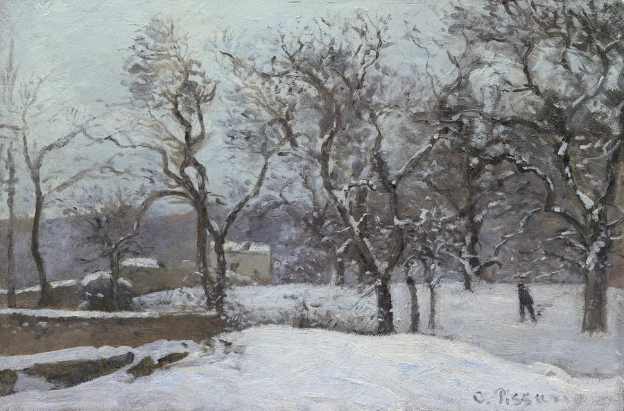 Slotparken ved Pont under sneen, Louveciennes - Camille Pissarro