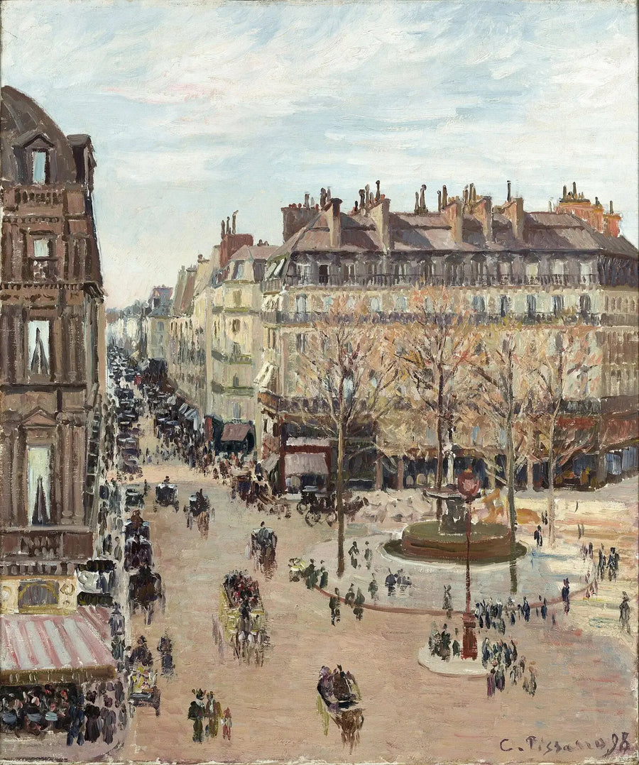 Paris, Rue Saint-Honoré, Solskinseffekt, Eftermiddag - Camille Pissarro