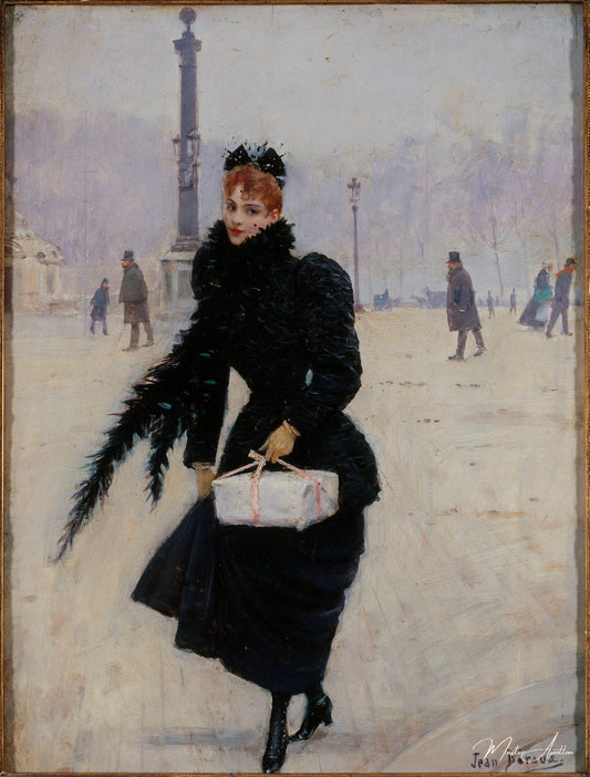 Parisienne sur la place de la Concorde - Jean Béraud - Reproductions de tableaux et peintures haut de gamme