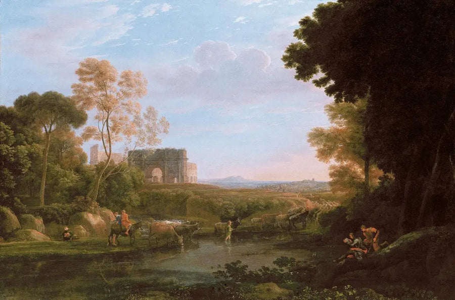 Pastoral med Konstantinsbuen - Claude Lorrain