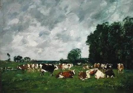 Græsning ved Fervaques - Eugène Boudin