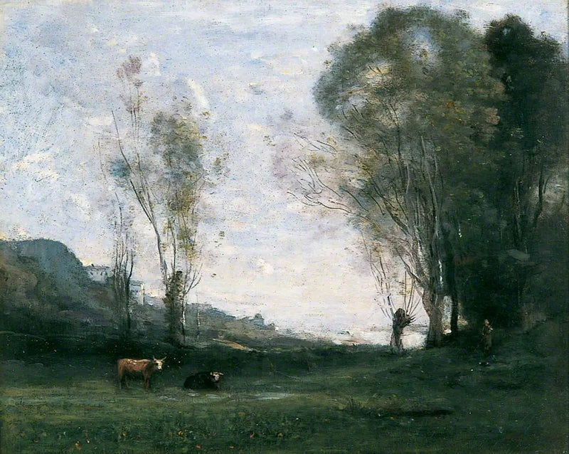 Pâturage bordé de saules - Jean-Baptiste Camille Corot