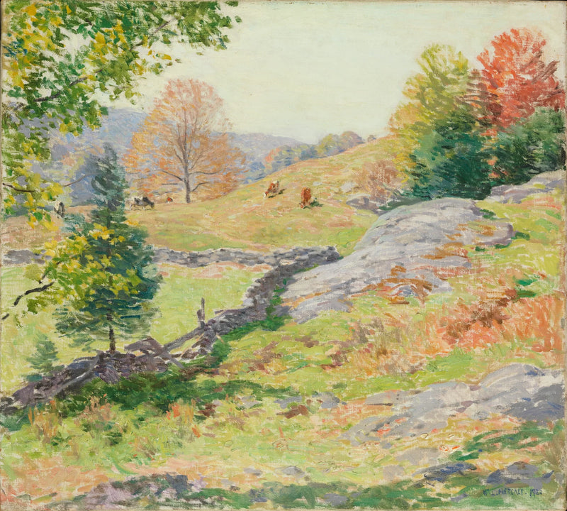 Græsgange på skråningen af en bakke — September - Willard Metcalf