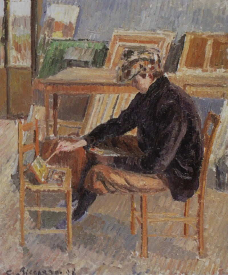 Paul-Émile Pissarro maler, skitse - Camille Pissarro