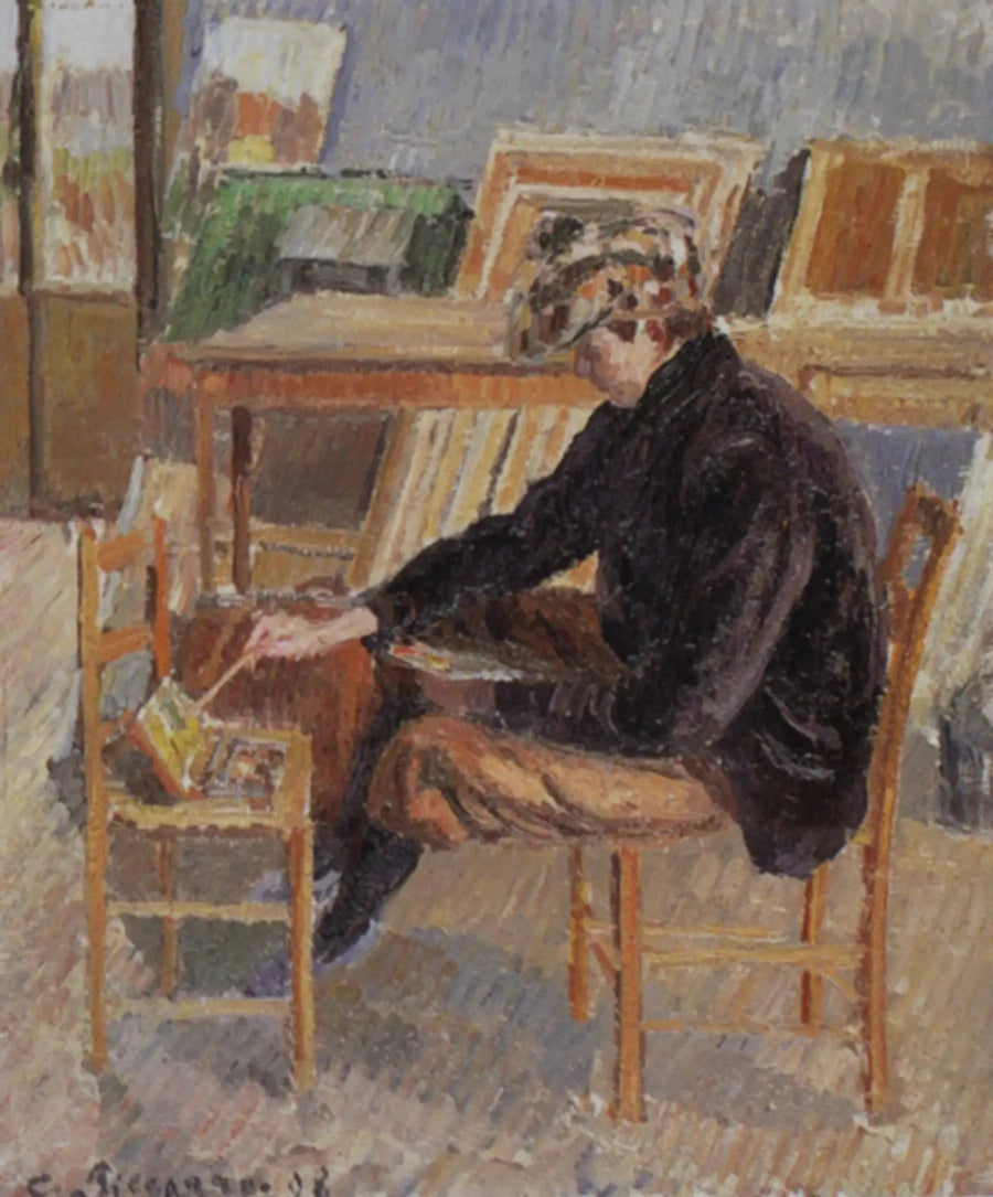 Paul-Émile Pissarro maler, skitse - Camille Pissarro