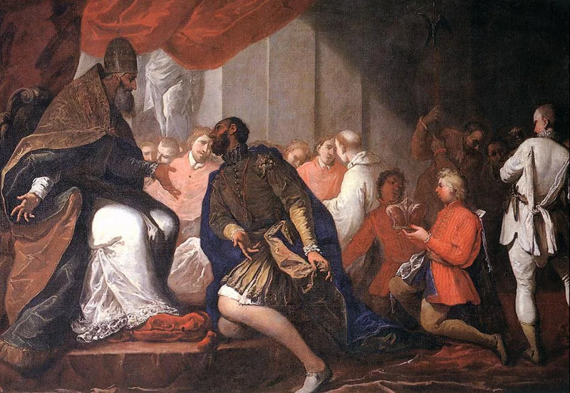 Paul III udnævner sin søn Pier Luigi til hertug af Plaisance og Parma - Sebastiano Ricci