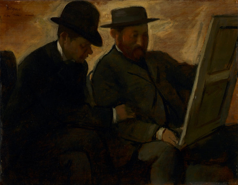 Paul Lafond og Alphonse Cherfils undersøger et maleri - Edgar Degas