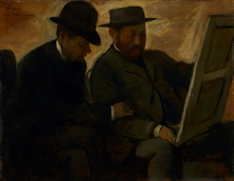 Paul Lafond og Alphonse Cherfils undersøger et maleri - Edgar Degas